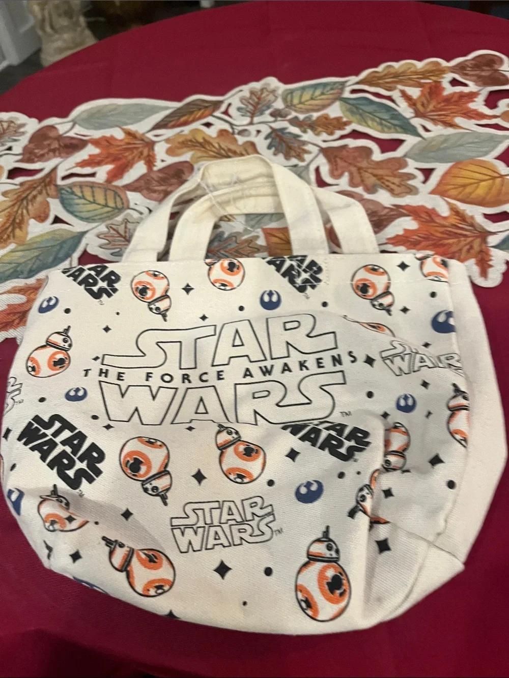 Star Wars Kids Canvas Tote Bag with BB-8 Graphics in White and Orange